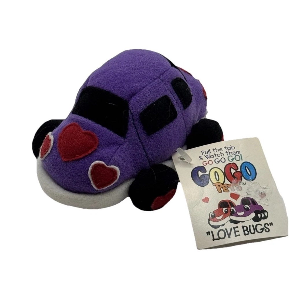 Purple Ganz Go Go Love Bug Car Vibrating Plush Pull String  NWT Vintage 1999
